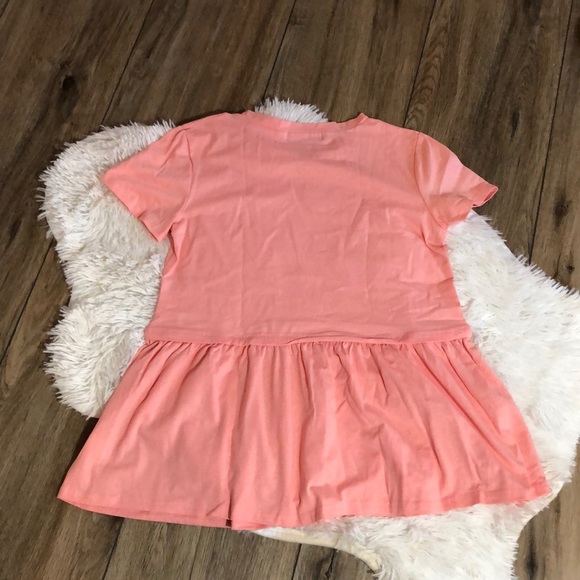 NIB Womens Pleated Peplum Short Sleeve Shirt - Picture 2 of 6